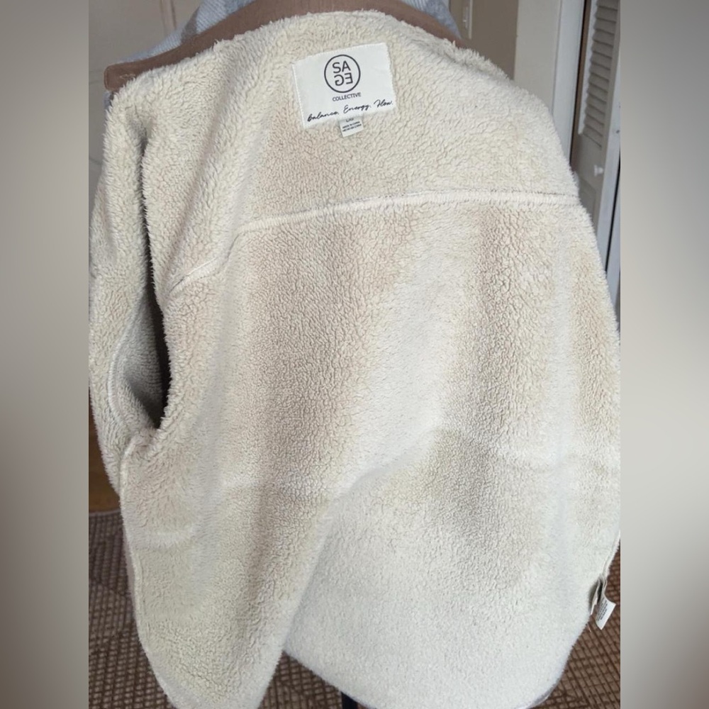 Plaid Gray and Brown Women's Jacket Size Large - Picture 4 of 5